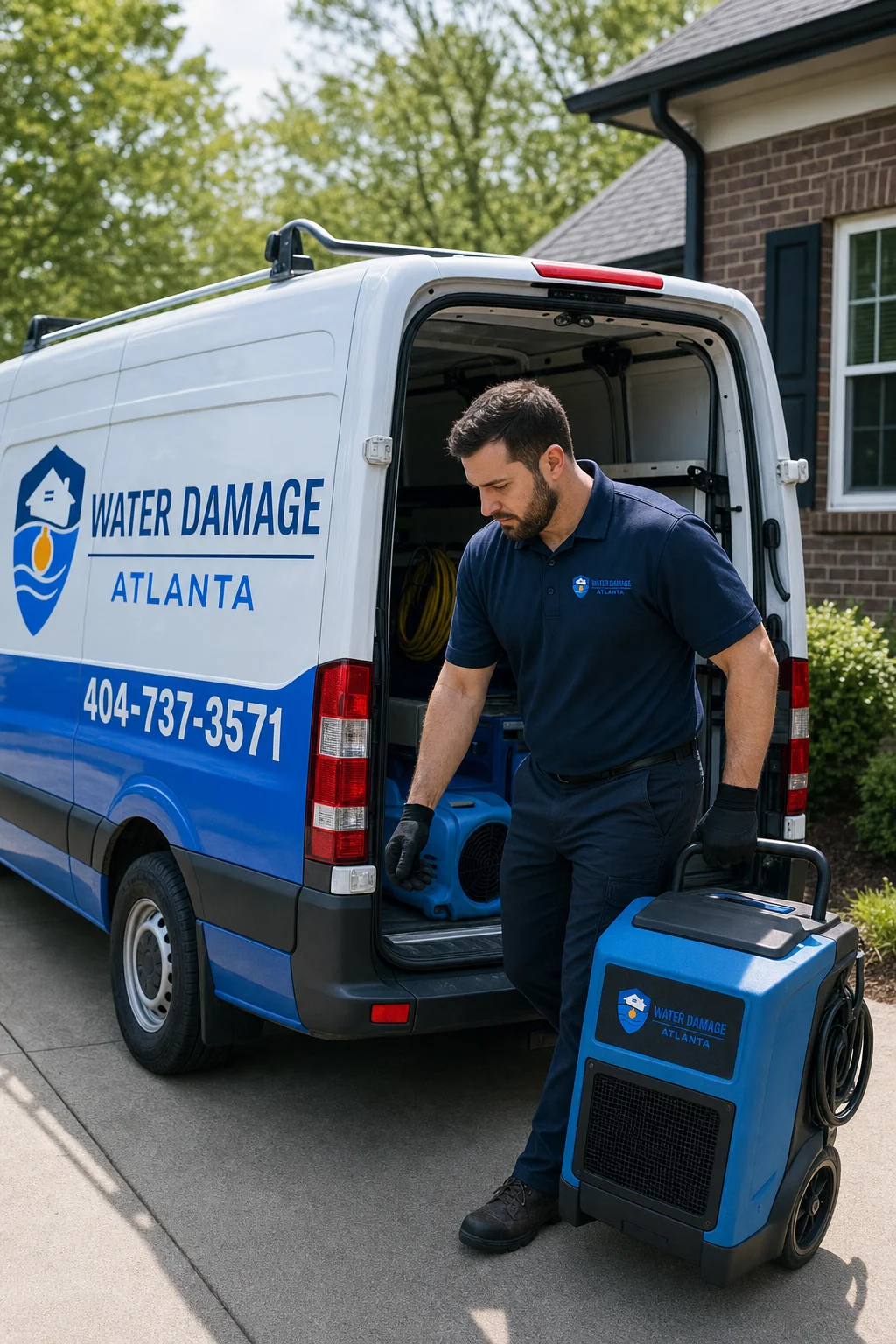Water Damage Atlanta - Technician Unloading